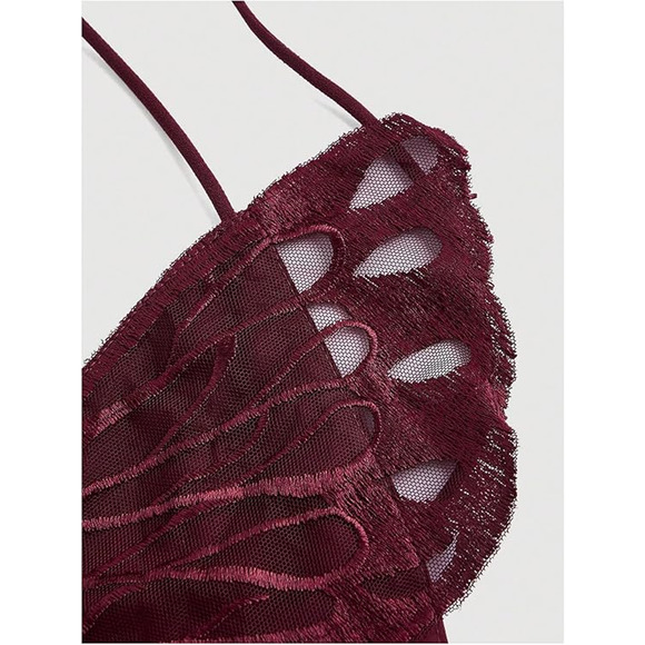 Y2K Lace Sheer Butterfly Backless Tie Bra Top Festival Rave Fairy READ DESCRIP - Picture 3 of 5